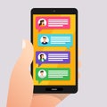 Flat design concept message and chat. Present by icon text message. Vector illustrate