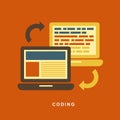 Flat design concept of process web page coding Royalty Free Stock Photo