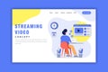 Flat Design Concept of Streaming Video, Social Media. live streaming. modern flat design concept of web page design for website Royalty Free Stock Photo