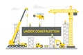 Flat design construction site sign Royalty Free Stock Photo