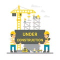 Flat design construction site sign Royalty Free Stock Photo