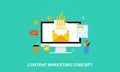 Flat design content marketing system illustration Royalty Free Stock Photo