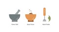 Flat Design Cooking Utensils and Food Preparation Icons Set Royalty Free Stock Photo