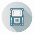 Flat Design CPU Microchip Vector Icon Royalty Free Stock Photo
