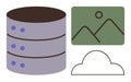Cloud Storage Technology with Database, Image Storage, and Cloud Computing Concept Royalty Free Stock Photo