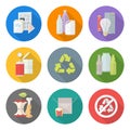 Flat design different waste recycle separate collection