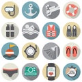 Flat Design Diving Icon Set