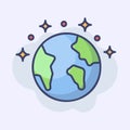 Flat Design earth Icon Vector Premium Ilustration