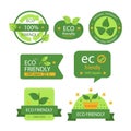 Flat design eco concept friendly labels Vector illustration.