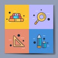 Flat Design Education Icon Illustration