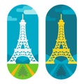 Flat design eiffel tower