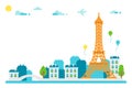 Flat design Eiffel tower Paris