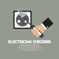 Flat Design Electrician Checking