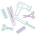 Flat design elements of hairdresser.