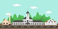 The flat design of the landmarks of Sawahlunto Town of Indonesia