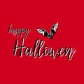 Flat design flying bat. Happy Hallowen. Hallowen party poster design