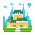 Flat design Frontenac chateau Quebec