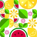 Flat design fruits background. Vector illustration Royalty Free Stock Photo