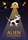 Flat Alien Poster