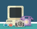 flat design gadgets technology icons