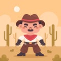 Flat design gaucho cowboy illustration Vector illustration. Royalty Free Stock Photo