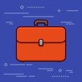 Flat design graphic image concept of orange case icon on a blue Royalty Free Stock Photo