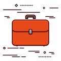 Flat design graphic image concept of orange case icon on a white Royalty Free Stock Photo