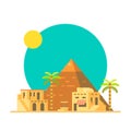 Flat design of Great pyramid of Giza in Egypt Royalty Free Stock Photo