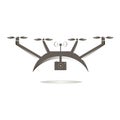 Flat design grey on white icon of drones action camera