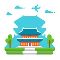 Flat design Gyeongbokgung palace Seoul