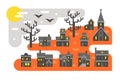 Flat design Halloween infographic elements