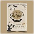 Flat design halloween party poster template