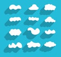 Flat design hand-drawn cloudscapes collection Royalty Free Stock Photo