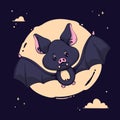 flat design hand drawn halloween bat concept vector design Royalty Free Stock Photo