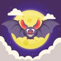 flat design hand drawn halloween bat concept vector design Royalty Free Stock Photo