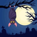 flat design hand drawn halloween bat concept vector design Royalty Free Stock Photo