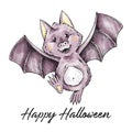 flat design hand drawn halloween bat concept vector design Royalty Free Stock Photo