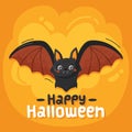 flat design hand drawn halloween bat concept vector design Royalty Free Stock Photo