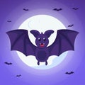 flat design hand drawn halloween bat concept vector design Royalty Free Stock Photo