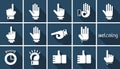 Flat Design Hand Gestures and Communication Icons Set Royalty Free Stock Photo