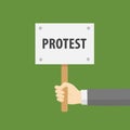 Flat Design Of Hand Holding Protest Sign