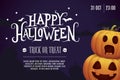 Flat design happy halloween festival party banners templat