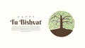 happy tu bishvat banner template vector