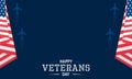 Flat Design Happy Veterans Day Copy Space Background