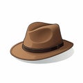 Flat Design Hat Illustration - Isolated On White Background