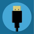 Flat design HDMI connectors vector icon