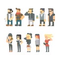 Flat design of hipster people set