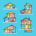 Flat design house interior set Royalty Free Stock Photo