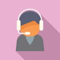 Customer service icon with headset Royalty Free Stock Photo