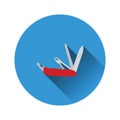 Flat design icon of folding penknife